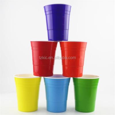 China Sustainable Custom Double Wall Plastic Party Cups With Logos for sale