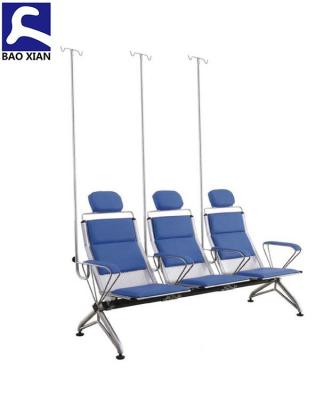 China Modern Medical Office Waiting Room Furniture 3 Seater Steel Transfusion Chair for sale