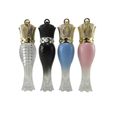 China Wholesale Lip Gloss Tubes Mermaid Shape Ready To Ship In Stock Low MOQ Luxury Gold Crown Lip Gloss Tube for sale