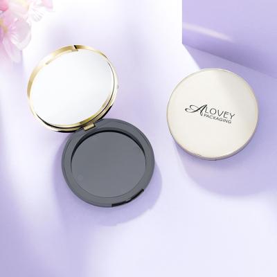 China Other Gold Edge Luxury Cosmetic Compact Powder Container 59mm With Mirror for sale