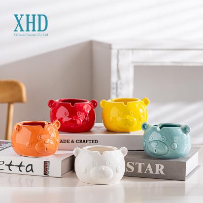 China High Grade Traditional Cigarette Ceramic Ashtray With Factory Animal Shaped Wholesale Ceramic Ashtray for sale