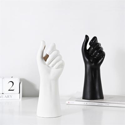 China Minimalist Hand Shape Modern Home Office Decor Living Room Ceramic VaseCeramic & Porcelain Vases for sale