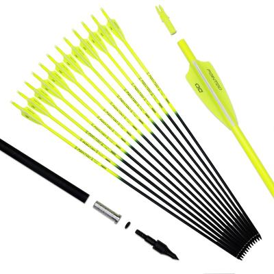 China Pointdo 30inch High Quality Bow 30-60lbs Archery Hunting /Target/Training Archery Mixed Carbon Arrows With Removable Nocks And Tips for sale