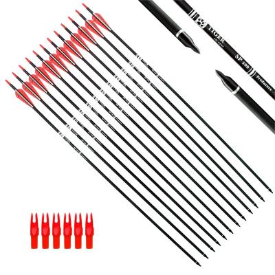 China Hunting Wholesale Archery Spine 500 Carbon Arrow Practice Hunting Arrows With Removable Heads For Compound And Recurve The Bow for sale