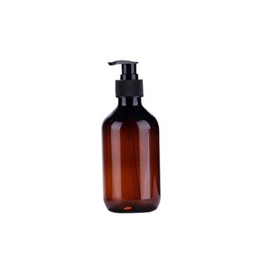 China Hot Sale 100ml/150ml/200ml/300ml Amber Cosmetic Bottle Shower Gel Pet Plastic Bottle With Pump for sale