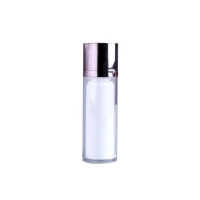 China 30ml Cosmetic Eye Cream Lotion Serum Swirl Plastic Silver Airless Bottle Press Pump Bottle for sale