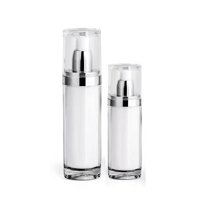 China New Design 20ml 30ml 50ml 100ml Double Layer Cosmetic Plastic Acrylic Lotion Bottle With Pump for sale