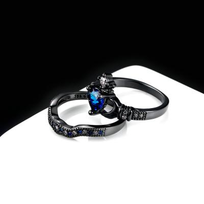 China FASHIONABLE Fashion Double Detachable Slot In Two Couple Ring Set for sale