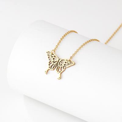 China TRENDY Statement Necklace Stainless Steel Butterfly Chain Necklace for sale