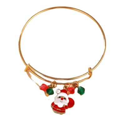 China FASHIONABLE Creative Christmas Tree Pendant Bracelet Christmas Alloy Retractable Adjustable Bracelet for sale