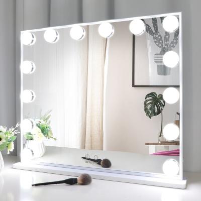 China BEAUTME Lighted 62*51cm LED Lighted Makeup Mirror Hollywood Style Dressing Table Vanity Mirrors for sale