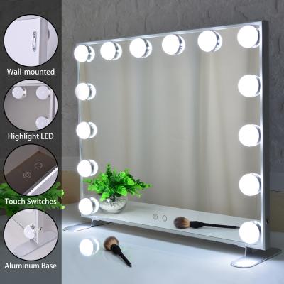 China Lighted Vanity Lights LED Vanity Mirrors Hollywood Makeup Mirror Salon Mirror With Bulbs for sale