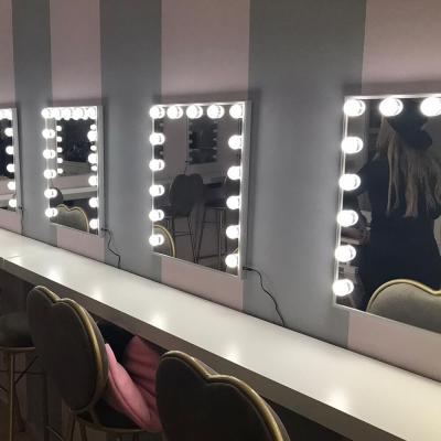 China Dropship Lighted Led Makeup Hollywood Table Vanity Mirror Lighted Salon Mirror With Lights 15 Bulbs for sale