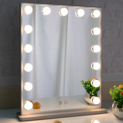 China Dropshipping Lighted Mirror Lighted Kits Private Label Salon Furniture Table Hollywood Vanity Mirror With Lights For Makeup for sale