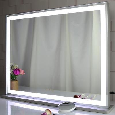 China LED Lighted Vanity Mirror With 3 Color Lights Desk Mirror With Touch Switch for sale