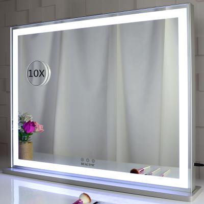 China Espejos makeup hollywood lighted decorative mirror led salon light vanity mirror with light strip for sale