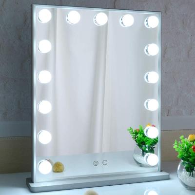 China Minimalist 15 Light Bulbs Dressing Table Vanity Makeup Led Cosmetic Mirror Mirrors for sale