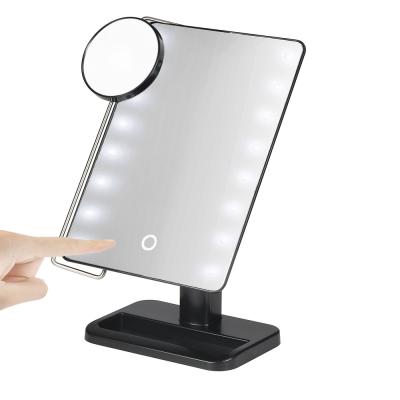 China Beautme AA Lighted Batteries Power 20x Magnifying Led Makeup Mirror With Light for sale