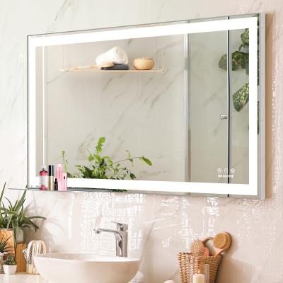 China 48 Inch Bathroom Lighted Floating Vanity Mirror Lights Modern Style Bathroom Wide Lighted Mirror for sale