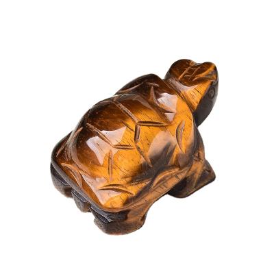 China Wholesale Globe Hand Cut Crystal Crafts Polished Crystal Tortoise Tigers Eye Animals Natural For Home Decoration for sale