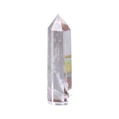 China Wholesale Bulk Stain Crystal Point Clear Quartz Natural China Reiki Healing Crystal Stones Wand For Decoration for sale