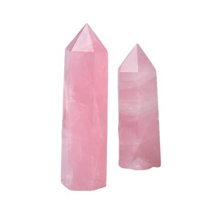 China China Wholesale Bulk Natural Stone Point Rose Quartz Reiki Crystal Energy Stones Stones Magic Wand For Ornaments for sale