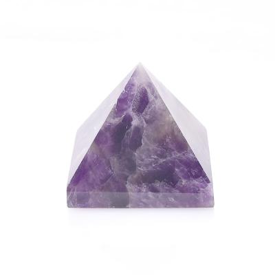 China China Wholesale High Quality Natural Amethyst Pyramid Polished Natural Energy Stones Quartz Tower Ornaments for sale