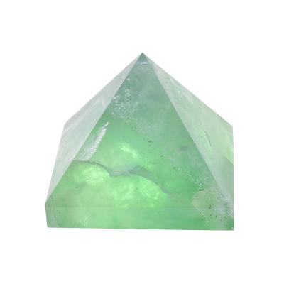 China China Wholesale High Quality Natural Green Fluorite Pyramid Healing Stones Ore Mineral Tower Crafts Decoration for sale