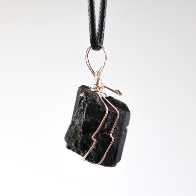 China China Energy High Quality Natural Mineral Stone Handmade Black Tourmaline For Unisex Mineral Jewelry for sale