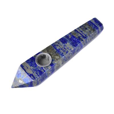 China China Natural Obelisk Crystal Lapis Lazuli Smokey Pipe Crystal Point Healing Stone Gemstone For Men Women Gift for sale