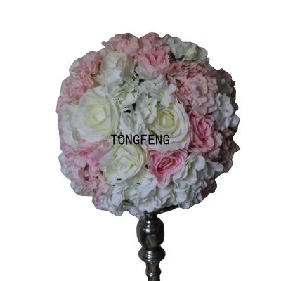 China 30CM Flower Head Rose Flower Wedding Party Decoration Road Lead Artificial Rose Arch Wall Panel Runner TONGFENG Kiss Ball Table Centerpiece for sale