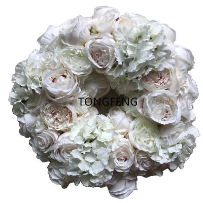 China 45CM Flower Head Flower Head Garland Wreath Table Centerpiece Arch Wall Panel Arch Wall Panel Runner TONGFENG for sale