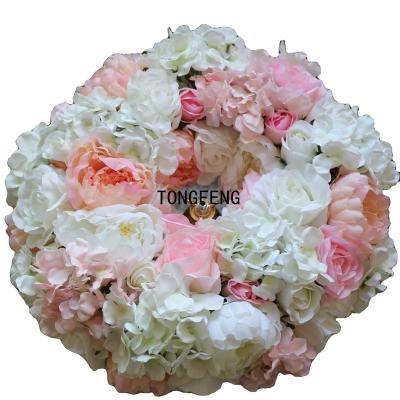 China 45CM Flower Head Flower Head Garland Wreath Table Centerpiece Arch Wall Panel Arch Wall Panel Runner TONGFENG for sale