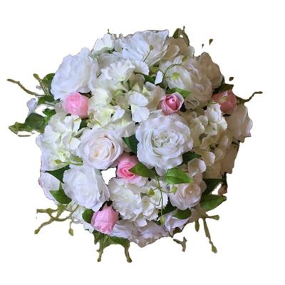 China 40CM Flower Head Flower Wedding Party Decoration Pink Road Lead Artificial Rose Ball Table Centerpiece Arch Wall Panel Runner TONGFENG for sale