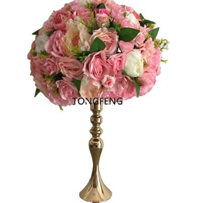 China 45CM Flower Head Flower Wedding Party Decoration Pink Road Lead Artificial Rose Ball Table Centerpiece Arch Wall Panel Runner TONGFENG for sale