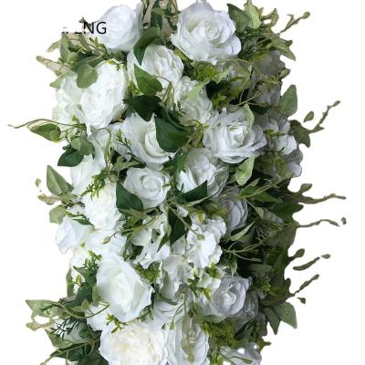 China Flower Panel Arch Party Flower Wall Decorative Wedding 3D Plants Ivory Artificial Backdrop TONGFENG Flower Head Garlands Flowers for sale