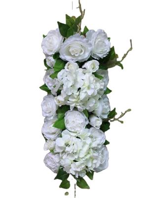 China Flower Panel Arch Party Flower Wall Decorative Wedding 3D Plants Ivory Artificial Backdrop TONGFENG Flower Head Garlands Flowers for sale