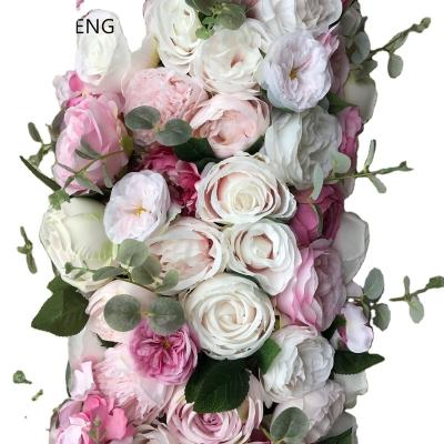 China 3D Artificial Plants Backdrop Flower Head TONGFENG Rose Flowers Garlands Panel Arch Party Flower Wall Wedding Decorative for sale