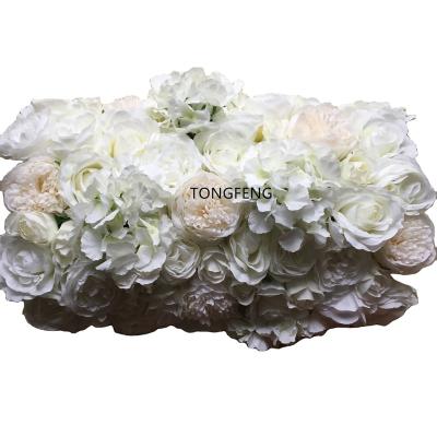 China Flower Panel Arch Party Flower Wall Decorative Wedding 3D Plants Ivory Artificial Backdrop TONGFENG Flower Head Garlands Flowers for sale