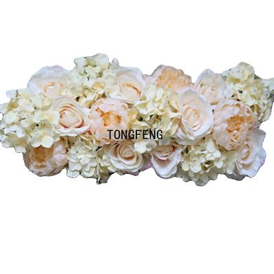 China TONGFENG Flower Head Backdrop Panel Arch Party Flower Wall Wedding Decorative Champagne Flowers Artificial Wreaths Plants 3D for sale