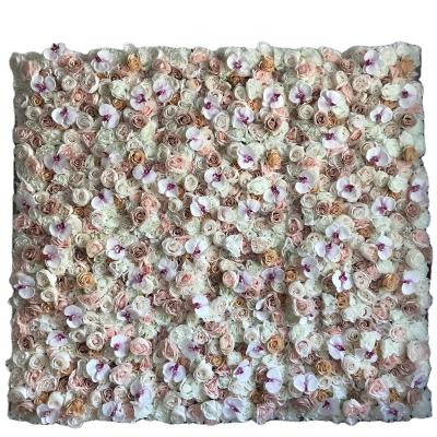 China TONGFENG Rose Peony 3D Artificial Silk Flower Wall Wedding Backdrop Decoration Flower Panel Runner Party Flower Head Rose Flowers for sale