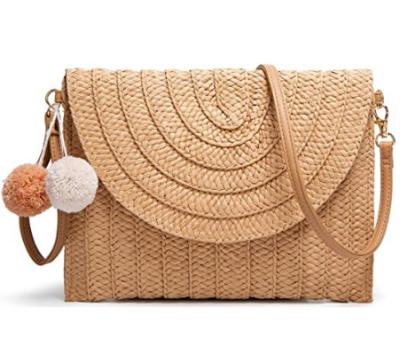 China Best Selling High Quality Straw Clutch Women Handmade Straw Tassel Fashion Cross - Body Bag Summer Beach Envelope Purse Wallet for sale