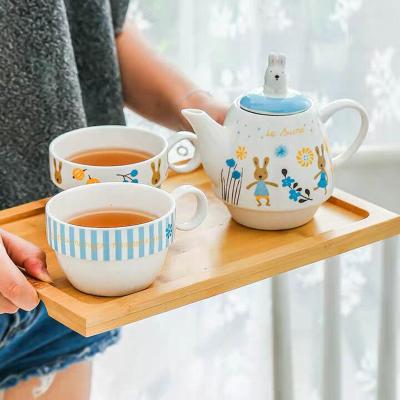 China Factory direct sale high quality cheap reusable porcelain milk coffee tea cup set teapot set viable design new beautiful for sale