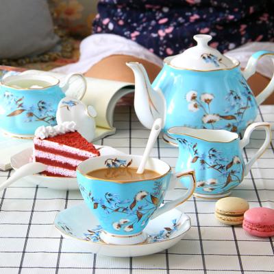 China Viable hot sale popular blue style china unique creative ceramic drinkware dessert cups set for sale