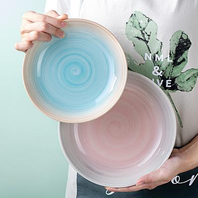 China Viable Blue Ceramic High Quality Powder Blue Western Food Side Dish Side Sauce Dish Set Dish Bowl Bowl Dish Dinnerware for sale