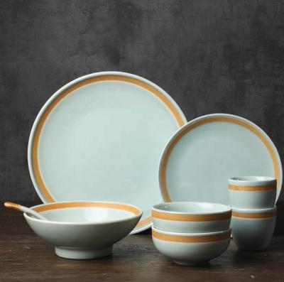 China Sustainable Ceramic Bowls And Dishes For A Person To Eat More Of A Modern Dinnerware Set Household Dish Dinnerware for sale