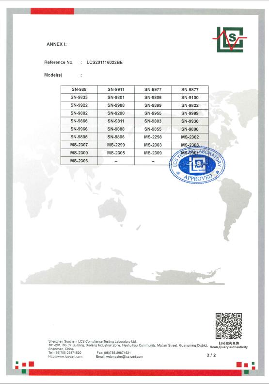 CE - Zhejiang Kequan Electric Appliance Co., Ltd.