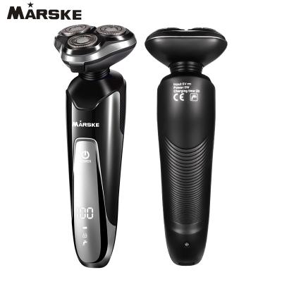 China Marske 3322K Interesting Gift Box Triple Blade Package LED Display Washable Razor USB Rechargeable Electric Shaver Black for sale