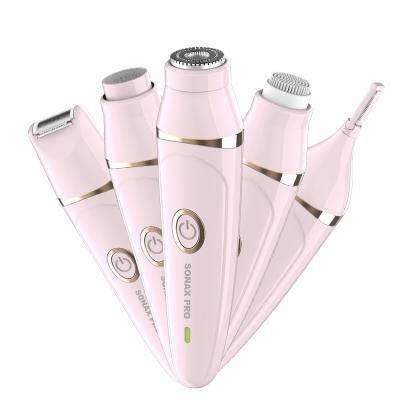 China 5in1 Multifunctional Lady Shaver New Product Facial Cleansing Brush USB Washable Charging Remove Hair for sale