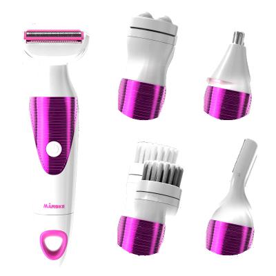 China 5in1 Facial Cleansing Brush Nose Hair Remover Eyebrow Trimmer Rechargeable Lady Shaver New Battery Multifunctional Product for sale